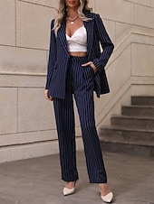 economico Tailleur pantalone della mamma-Due Pezzi Completo Pantalone Abito da cerimonia per signora Elegante Semplice Colletto a Camicia Lunghezza al pavimento Poliestere Manica Lunga con Tinta unita 2025