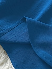 billige Kvinne Enkle Topper-Dame Bluse Helfarge Stilfull Fritid Kortermet V-hals Vanlige topper Daglig Svart Militærgrønn Blå Sommer