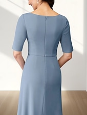 economico Lunghezza del pavimento-Linea ad A Abito da cerimonia per signora Ospite di nozze Elegante Girocollo Lunghezza al pavimento Chiffon Tessuto Elasticizzato Mezza Manica con Applicazioni Arricciatura 2025