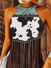billiga Boho klänningar-Dam Mini klänning Solklänning Grimma klänning Off Shoulder Klänning Semester Ledigt Utomhus Fest Utekväll Standardpassform Grafisk Stam Etnisk Ärmlös Halterneck Kamel Sommar Vår