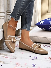 economico Ballerine da donna-scarpe basse in maglia patriottiche da donna – scarpe basse a punta con fiocco per il giorno dell&#039;indipendenza, picnic estivi e abbigliamento casual