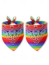 abordables Accesorios para el cabello de mujer-Bufanda unisex con estampado de arcoíris y paisley: un accesorio LGBTQ+ colorido para festivales, desfiles y uso diario.