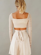 cheap Plain Skirts-Women&#039;s Skirt A Line Solid Color Fashion Casual Mini High Waist Skirts Plain Micro-elastic Street Daily Wine White Champagne Pink Summer Satin