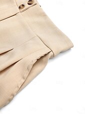 preiswerte Kurze Sets für Damen-Damen 2 Teile Fashion Streetwear Daily Weste Shorts Sets Ärmellos V-Ausschnitt Einfarbig Lässig Daily Khaki Sommer Reguläre Passform