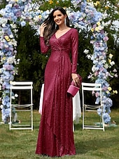 levne NY šaty-šaty mořské panny společenské šaty červené zelené šaty formální svatební host zametání / štětec vlečka s dlouhým rukávem v krku s flitry s flitrovými šaty pro dojem 2025