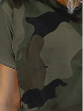 olcso Művészet és Design póló-Női Póló Nyári felsők Grafika Álcázás Klasszikus Alkalmi Rövid ujjú Terített nyak Crop Tops Napi Hétvége Nyomtatott Szivárvány Nyár Tavasz Ősz
