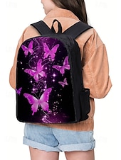 abordables Sacs à dos pour Enfants et Adolescents-Ensemble de 3 sacs à dos d&#039;école à imprimé papillon pour filles avec sac à lunch isotherme et trousse à crayons - léger et élégant pour l&#039;école primaire et le collège, les voyages ou les pique-niques
