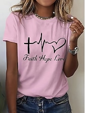 ieftine tricou Art &amp; Design-Pentru femei Tricou Topuri de vară Grafic Clasic Casual Manșon scurt Stil Nautic Crop Tops Zilnic Sfârșit de săptămână Imprimeu Alb Galben Roz Îmbujorat Albastru piscină Trifoi Vară Primăvară Toamnă