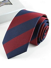 economico Cravatte e papillon da uomo-Cravatta classica sottile da uomo in poliestere – larghezza 6 cm, cravatta formale leggera per ufficio, matrimoni o colloqui