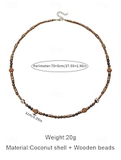 abordables Bijoux pour hommes-Collier de perles en bois naturel pour homme – Bijoux tribaux bohèmes faits à la main pour le yoga, la méditation, les festivals et le quotidien