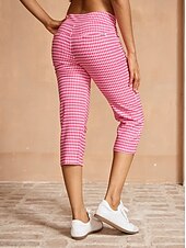 billiga Golfbottnar-Dam Golfbyxor Yanrosa Svart Rosenröd Underdelar Golfkläder för damer Kläder Outfits Bär kläder