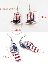 cheap Women&#039;s Earring-Women&#039;s Patriotic American Flag Earrings - Red, White and Blue Earrings, Multiple Looks for Women, Perfect for 4th of July and National Holidays, Stylish American Flag Jewelry Collection
