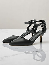 abordables cocktail-Chaussures à talons et bride cheville pailletées dorées pour femmes, chaussures habillées à bout pointu pour cocktails et événements formels