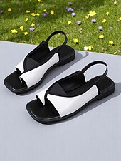 economico Sandali Eleganti-sandali da donna con cinturino posteriore aperto in arancione e nero - scarpe comode, comode e comode per appuntamenti estivi quotidiani e uscite del fine settimana