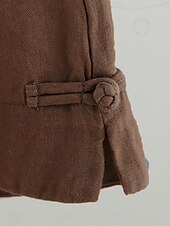 economico Pantaloni in lino e cotone semplici-Shorts da Donna Colore Unito Chinos Base Casual Lunghezza Ginocchio Vita Alta Semplice Tasca Comfort Micro-elastico Quotidiano Grigio Beige Caffè Estate Vestibilità Normale