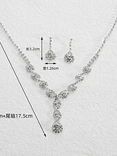 abordables Parures de Bijoux-Ensembles de bijoux de mariée 1 ensemble boucles d&#039;oreilles en alliage de strass collier ensemble de bijoux élégant pour femmes pour mariage fiançailles de Noël