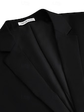 billige Bryllupsdrakter-herrebryllupsdresser med svart slips sommer mote formell ensfarget standard passform 3-delt enkeltspent to-knapps dress