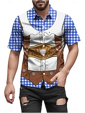 お買い得  グラフィックアパレル-ブラウス / シャツ バイエルン ミュンヘン ドイツ語 バイエルン ストリートスタイル グラフィック柄 のために 男性用 成人 3Dプリント  のために オクトーバーフェスト 祭り