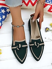 economico Ballerine da donna-scarpe basse in maglia patriottiche da donna – scarpe basse a punta con fiocco per il giorno dell&#039;indipendenza, picnic estivi e abbigliamento casual