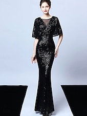 cheap CHAMPAGNE-A-Line Quinceanera Dresses Elegant Dress Formal Wedding Floor Length Short Sleeve V Neck Sequined with Tassel