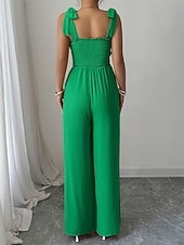 preiswerte Lässige / Tageshochzeit-Overalls Bodenlang Quinceanera-Kleider Elegant Ärmellos Spaghettiträger Abschlussball Abendgesellschaft Polyester Rückenfrei mit Gerafft