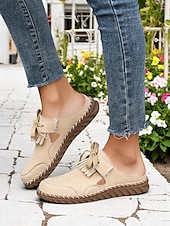 cheap Women&#039;s Clogs &amp; Mules-Women&#039;s Soft Sole Moccasin Mules– Pink Loafers with Fringed Detail, Lightweight Slip-On Design with Cutouts, Perfect for Garden Strolls and Casual Outings
