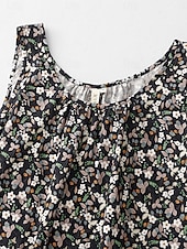 cheap Print Cotton &amp; Linen Dresses-Women&#039;s Mini Dress Summer Dress Bodycon Dress Casual Daily Regular Fit Floral Graphic Sleeveless U Neck Black Beige Summer