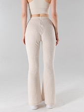 billiga Enkla Leggings-Dam EU / US-storlek Kinesiska Säckiga byxor Mysiga leggings Lättvikt Fullängd Hög midja Rand Snabb tork Lättvikt Mjuk Microelastisk Dagliga kläder risvit Svart 4 # Vår, Höst, Vinter, Sommar Lös
