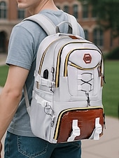 preiswerte College-Rucksäcke-Herren-Rucksack mit großer Kapazität, USB-Ladefunktion und Schuhfach, wasserabweisender Oxford-Schulrucksack für Studenten und Outdoor-Reisen