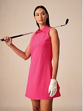 preiswerte Golfkleider-Damen Golfkleid Rosenrot Ärmellos Kleid Damen-Golfkleidung, Kleidung, Outfits, Kleidung