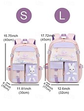 abordables Sacs à dos pour Enfants et Adolescents-Sac à dos d&#039;école imperméable pour filles avec bandes réfléchissantes et motif lapin - sac à dos léger de grande capacité pour les élèves du primaire, usage quotidien et voyage