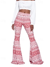 ieftine picior lat și talie înaltă-Pentru femei Pantaloni Casual Boho Lungime totală Natural Floare Imprimare Confortabil Exterior Comfortabil În aer liber Vacanță Magenta Galben Auriu Bleumarin Negru Vară Fit regulat