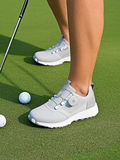 preiswerte Damen Golfschuhe-graue, wasserdichte Golfschuhe für Damen mit Drehverschluss – bequeme, rutschfeste Sportschuhe für das Training im Freien, Turniere oder Regentage