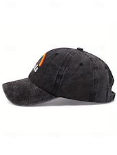 abordables Chapeaux pour femmes-Casquette de baseball LGBTQ en denim vieilli pour femme avec arc-en-ciel et cœurs brodés - Casquette de baseball ajustable pour les défilés de la fierté, les festivals et les tenues décontractées