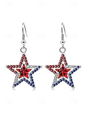 cheap Women&#039;s Earring-Women&#039;s Patriotic American Flag Earrings - Red, White and Blue Earrings, Multiple Looks for Women, Perfect for 4th of July and National Holidays, Stylish American Flag Jewelry Collection