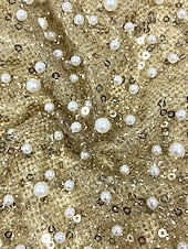 ieftine șampanie-Rochie de seară elegantă din paiete aurii rochie sirenă/trumpetă formală semiformalsă lungime la podea rochie maxi fără mâneci fără bretele pliuri din satin cu perle brodate