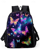 abordables Sacs à dos pour Enfants et Adolescents-Ensemble de 3 sacs à dos d&#039;école à imprimé papillon pour filles avec sac à lunch isotherme et trousse à crayons - léger et élégant pour l&#039;école primaire et le collège, les voyages ou les pique-niques