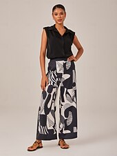 economico Top e canotte da donna-Per donna Femminile Camicia button-down Camicia casual Ufficio Casuale Senza maniche Nero Bottoni Senza Maniche Elegante Vacanza Minimalista Colletto a Camicia Estate