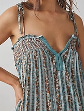 preiswerte Urlaubsoverall-Damen Normal Overall Streetwear Blumen Ärmellos U-Ausschnitt Druck Täglich Wochenende Normale Passform Schwarz Weiß Purpur Sommer