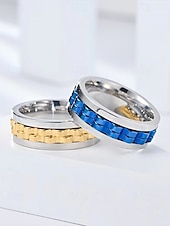 economico Gioielli da uomo-Anello girevole da uomo in acciaio inossidabile - disponibile in nero, argento e oro con design a catena per alleviare lo stress e per un uso quotidiano elegante, regalo perfetto per la festa del papà