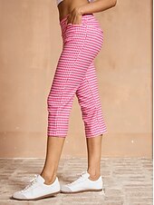 billiga Golfbottnar-Dam Golfbyxor Yanrosa Svart Rosenröd Underdelar Golfkläder för damer Kläder Outfits Bär kläder