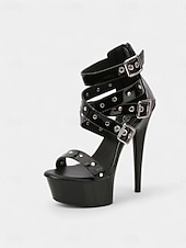 ieftine Petrecere de noapte-Tocuri albe cu platformă și barete pentru femei, cu stiletto înalt - pantofi la modă, sexy, pentru petreceri în timpul nopții