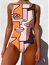 billiga One-piece-baddräkter-Kvinnors baddräkter en del monokini baddräkt rygglös mage kontroll hög midja smal semester strandkläder grafisk djur rundhalsad ärmlösa baddräkter