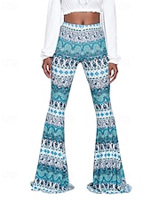 ieftine picior lat și talie înaltă-Pentru femei Pantaloni Casual Boho Lungime totală Natural Floare Imprimare Confortabil Exterior Comfortabil În aer liber Vacanță Magenta Galben Auriu Bleumarin Negru Vară Fit regulat