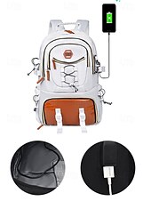 preiswerte College-Rucksäcke-Herren-Rucksack mit großer Kapazität, USB-Ladefunktion und Schuhfach, wasserabweisender Oxford-Schulrucksack für Studenten und Outdoor-Reisen