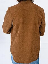 economico Giubbotti e cappotti da uomo-Per uomo Giacca Camicia Giacca di transizione Quotidiano Leggero Tasca Primavera Autunno Semplice Casual Bavero Regolare Nero Verde militare Caffè Giacca
