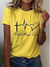 ieftine tricou Art &amp; Design-Pentru femei Tricou Topuri de vară Grafic Clasic Casual Manșon scurt Stil Nautic Crop Tops Zilnic Sfârșit de săptămână Imprimeu Alb Galben Roz Îmbujorat Albastru piscină Trifoi Vară Primăvară Toamnă