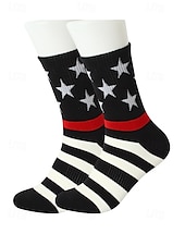 preiswerte Herrenhandschuhe-Herrensocken mit USA-Flagge und Sternenbanner-Design – patriotische Baumwollsocken für den Unabhängigkeitstag, Sport und Freizeit