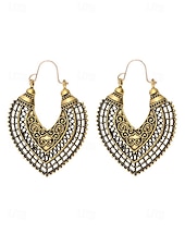 abordables Boucle d&amp;#39;oreille pour femme-Boucles d&#039;oreilles pendantes bohèmes vintage pour femmes – Boucles d&#039;oreilles à crochet de style tribal en alliage léger pour femmes – Idéales pour les festivals, les fêtes, les tenues décontractées et les cadeaux