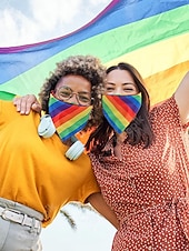 abordables Accesorios para el cabello de mujer-Bufanda unisex con estampado de arcoíris y paisley: un accesorio LGBTQ+ colorido para festivales, desfiles y uso diario.